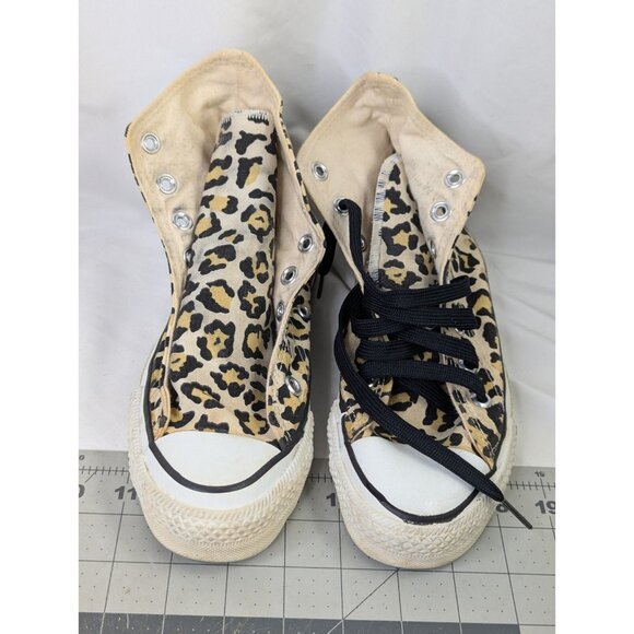 Converse Chuck Taylor All Star High Top Leopard Sneakers Made in USA Size 4 - Picture 1 of 13